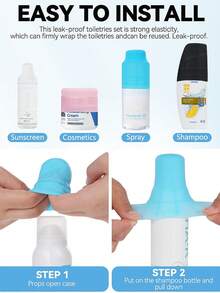 Bộ 12/8/4/1 hộp đựng đồ du lịch chống rò rỉ, nắp đậy chống rò rỉ cho vali đựng đồ vệ sinh cá nhân, dụng cụ chống rò rỉ chai lọ du lịch bằng silicon, phù hợp với hầu hết các kích cỡ chai, có chun co giãn, dùng được cho cả nam và nữ, nhiều màu sắc, thích hợp cho túi đựng đồ du lịch, đồ dùng cần thiết khi đi du lịch, đồ dùng học tập, cắm trại nghỉ lễ, nước hoa mini (nam/nữ), hương thơm bãi biển, quà Giáng sinh, quà Halloween. - Nhiều màu - Xem 10