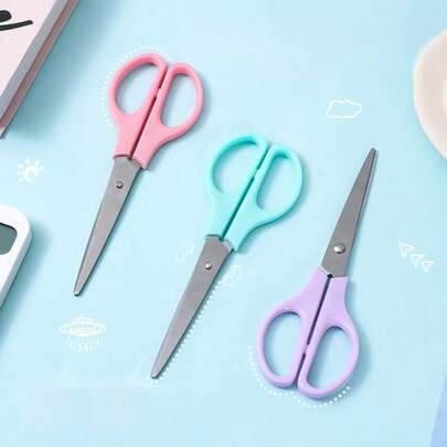 1pc מספריים בעלי קצה מעוגל, מספריים רב תכליתיות לעבודות יצירה עם אחיזה נוחה, מתאים למשרד, בית, בית ספר, לציוד לבית הספר, חזרה לבית הספר