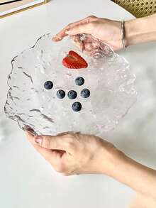 日式不对称玻璃盘子、粉色圆形甜点托盘、寿司、水果和牛排创意餐具餐盘、生日和情人节粉色浪漫托盘、高端家用/餐厅盘子。 - 彩色 - 查看 8