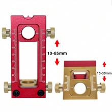 螺丝夹具二合一十字销钻头导向套件可调节木工钻孔打孔器定位器口袋十字斜平头打孔夹具带 5 个钻套 - 床柜螺丝打孔定位器 - 彩色 - 查看 7