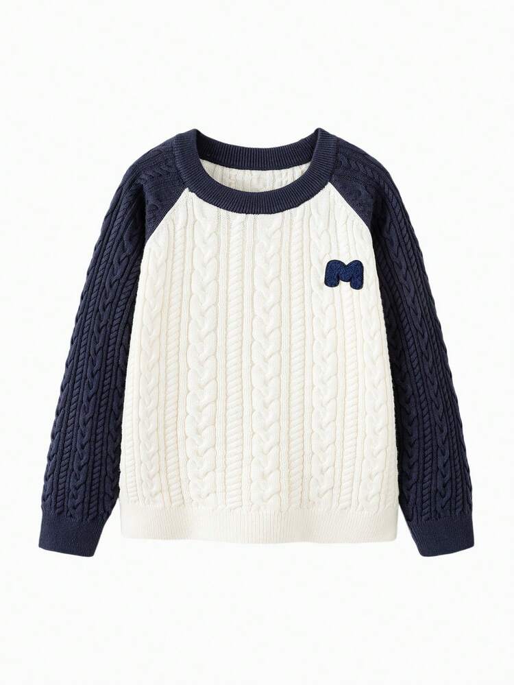 mini bala Kids School Style Sweater 2025 Fall Soft Warm Pullover - Blue Purple - View 4