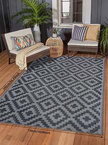Reversible Mats, Plastic Straw Rug, Modern Area Rug, Large Floor Mat And Rug For Outdoors, RV, Patio, Backyard, Deck, Picnic, Beach, Trailer, Camping, Black & Beige, 8' X 10' - Màu be đậm - Xem 8
