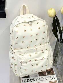 1个新款尼龙甜美柔软纯色大容量学生背包，简约纯色背包，适合大学生、女生，尼龙材质，适合青少年女孩，女士旅行单肩包 - 彩色 - 查看 6