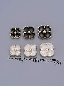 Bộ 6 nút kim loại thủ công họa tiết hoa cổ điển, thích hợp cho áo sơ mi, áo len cardigan, váy, váy cưới, bộ vest, nút kim loại thời trang đa năng, bó hoa tự làm, hộp, giày dép, hộp quà trang sức, phụ kiện thủ công mỹ nghệ - Nhiều màu - Xem 2