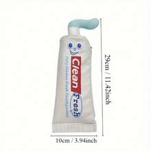 Fun Toothpaste Shaped Makeup Bag With Pencil - Cute Polyester Desktop Organizer, Stationery Lovers