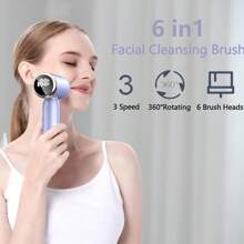 6-In-1 Facial Care System - Advanced Cleansing Technology With Spin Scrub Brush - Exfoliates, Massages For Radiant, Smooth Skin - Suitable For All Skin Types