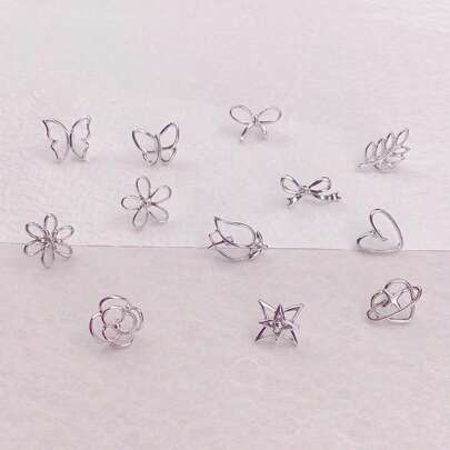 12 st anti-exponeringsknappar, justerbara midjeklämmor, pärlbrosch, knappar utan sömnad