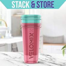 2-Pack 28oz/830ml Premium Shaker Bottles With 4 Stainless Steel Balls - Leakproof  Mixer Cups For Protein, Smoothies & Meal Replacement - Gym, Office, Travel & Home Use - Blue & Clear Combo With Measurement Marks - 3)粉紅色/綠松石色 - 查看 6