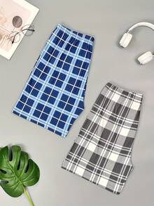 2-Pack Men's Pajamas Shorts - Sizes S-2XL - Xanh và xám - Xem 7