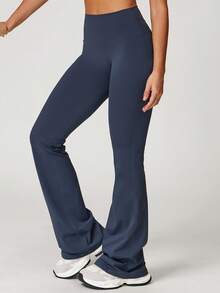 MASKERT 'Sports Pants' Women'S Sports Pants Yoga Pants Flared Pants Running Fitness Home Commuting Comfortable Skin Friendly Tights - 藏蓝色 - 查看 3