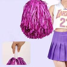 2pcs Lightweight And Portable Cheerleading Team Holding Fluffy Ball Ribbon,Dance Performance Props, Square Dance Games Props, For Football, Basketball, Football And Sports Performances, Team Sports, Dance And Cheer Cheer Props