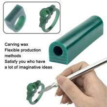 1 pezzo Tubo di cera da intaglio per la realizzazione di anelli, forniture per la fusione a cera persa, cera da modellazione dura per la realizzazione di stampi per la fusione di anelli in gioielleria, con strumento per intagliare la cera, anello in cera intagliato pratico, tubo, anello, striscia di cera, anello verde, stampo per la realizzazione di gioielli, cera intagliata speciale per la realizzazione di modelli, tubo di cera circolare, anello, anello di cera, tubo di cera intagliata solida, utilizzato per stampi di fusione di anelli