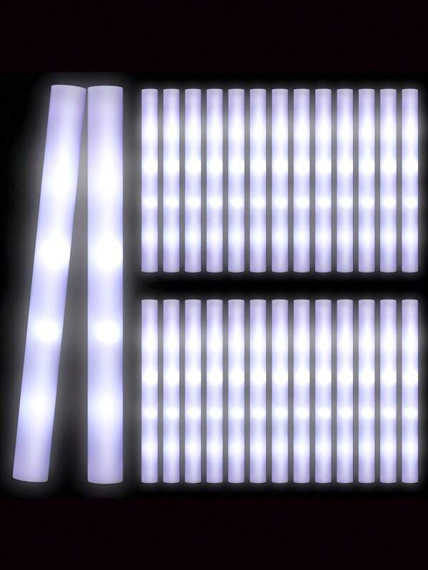10 Stück/Set weiße Schaumstoff Leuchtstäbe, lose farbige LED-Leuchtstäbe, 4-Farben-Blitzmodus, geeignet für Partys, Hochzeiten, Geburtstage, Weihnachten und Halloween, Leuchtstäbe, Konzert-Unterstützungsstäbe, Atmosphäre-Requisiten, batteriebetrieben, unverzichtbare Dekorationsartikel, die eine lebendige Partyatmosphäre schaffen | Leuchtende Accessoires | Funktionale Beleuchtung