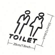 亚克力 3D 浴室门标牌套装 - 非电动，男女洗手间标牌，办公室公共卫生间标牌，粘性浴室门贴花，适用于学校用品，返校