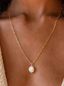 1 pieza Collar de perlas barrocas, lujoso y de moda, adecuado para fiesta, baile y accesorio diario de outfit