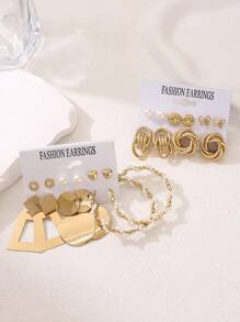 22/12/10pcs Vintage Punk Style Women Earrings Set, Exaggerated Geometric Stud Earrings And Dangle Earrings, Versatile For Daily Wear Or Gift, Charming Jewelry