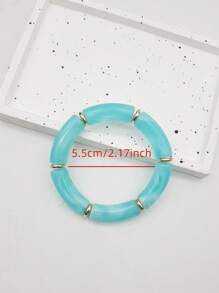 Boho-Chic Colorful Resin Beaded Stretch Bracelet - Elegant & Versatile, Perfect For Daily Wear, Travel, And Special Occasions