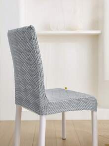 1pc, 4pcs, 6pcs Abstract Pattern Solid Color L-Shaped Chair Cover, Home Dust-Proof Elastic One-Piece Chair Cover, Nordic Modern Minimalist Style, Universal Fit, Suitable For Living Room, Dining Room, Bedroom Home Decor - Light Gray - View 7