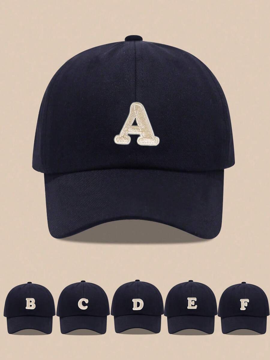 Mũ lưỡi trai trẻ em in 26 chữ cái, mũ chống nắng cho bé trai và bé gái, thích hợp cho các hoạt động ngoài trời và mặc hàng ngày, chống tia UV. - Màu xanh hải quân - Xem 1