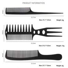 NEFOUME 6 件套专业理发店发型梳套装，适用于男士复古发型，包括尾梳、双面梳、造型梳、宽齿梳、尖梳和锥形梳，适用于沙龙和理发店、返校、旅行度假必需品、女士发饰 - 彩色 - 查看 3