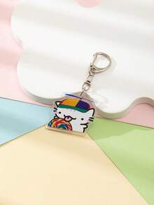 1 件亚克力卡通可爱罗勒线小猫主题钥匙扣吊坠背包装饰/包包配件/书包配件/钱包吊坠/朋友礼物汽车配件包饰哥特 Y2k
