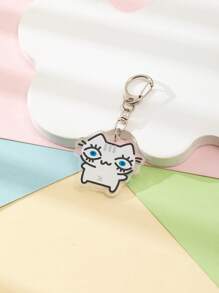 1 件亚克力卡通可爱罗勒线小猫主题钥匙扣吊坠背包装饰/包包配件/书包配件/钱包吊坠/朋友礼物汽车配件包饰哥特 Y2k