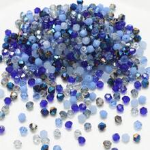 1 pachet de 500 de mărgele mini de cristal de 2 mm, mărgele de sticlă multicolore, mărgele fațetate colorate împrăștiate pentru confecționarea bijuteriilor DIY (brățări, coliere, cercei)