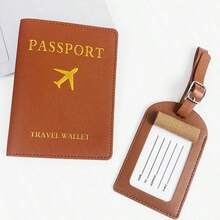 1pc PU Leather Passport Cover, Document Card Organizer Wallet,Boho Vibes - Brown - View 10