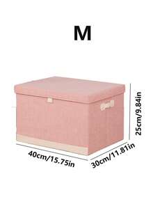 1pc Pink, Grey, Blue, Green, Purple Fabric Storage Box, Household Clothing Organizer Box, Large Capacity Foldable, Thickened Wardrobe Storage Box, Quilt Storage Box - Multicolor - View 15