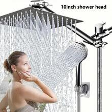 Shower Head Combo,8inch/10 Inch High Pressure Rain Shower Head With 11 Inch Adjustable Extension Arm And 5 Settings Handheld Powerful Shower Spray Against Low Pressure Water - Silver - View 8