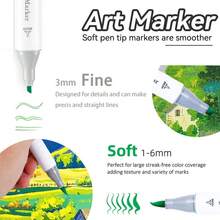 Chen Rui Bút dạ vẽ 48/60/80/120/168 màu, đầu kép, mực gốc cồn, bút phác thảo, cọ và đục, bút dạ vĩnh viễn chuyên nghiệp kèm bút dạ viền và đế, bộ dụng cụ vẽ hoàn hảo cho họa sĩ, người lớn, tô màu, phác thảo, minh họa và làm thiệp, quà tặng Giáng sinh, năm mới, trở lại trường - Có thể nạp lại - Bộ - Xem 3