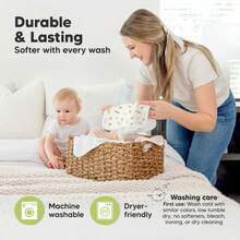 6-Pack Cami Washcloths Newborn, 10x10 Organic Cotton Face Wash Cloths Babies, Soft & Absorbent Bath Towels H05S - 荒野 - 查看 3