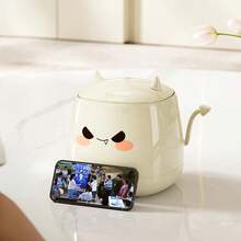 1 Paquete, Pequeño Bote de Basura de Escritorio con Tapa de Presión, Forma de Pequeño Diablo, Oficina, Dormitorio, Sala de Estar - Rojo - Ver 7