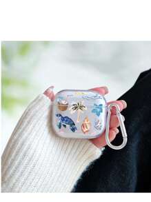 Coconut Water & Turtle Pattern Headphone Case, A Compatible Apple Earphone