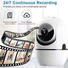 1/2/4 件 2.4G WiFi 安全摄像头，家庭安全监控设备，具有 360° 全景视图、双向音频、AI 运动检测和夜视功能，可通过应用程序进行远程控制，适用于室内和室外，是圣诞节、感恩节和其他节日的理想选择 - 白色 - 查看 5