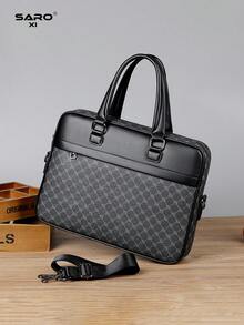 Men's Briefcase Messenger Bag, Large Capacity Computer Bag For Files & Office Supplies, Business Commute, PU Leather Minimalist Style, Suitable Gift For Men - Multicolor - View 6