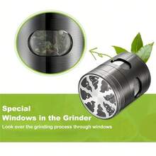 4-Layer Zinc Alloy Herb Grinder – 60mm Compact Design With Skylight & Bolt Pattern, Ultra-Smooth Grinding For Home, Travel, Or Parties | Christmas Gift-Ready Packaging - 黑色 - 查看 6