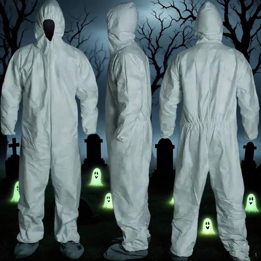 1 Piece Of Lightweight Protective Clothing/55gsm SF Microporous Breathable Non-Woven Fabric Material/Suitable For Paint And Decoration Workers, Halloween Parties, Factory Workshops, Food Workshops/Industrial Protective Clothing, Compliant With Class 5 And Class 6 (Excluding Shoe Covers)