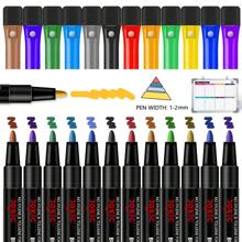 12Colors School Classroom Whiteboard Pen Dry White Board Markers Built In Eraser Student Drawing Pen Stationery,For School Supplies,Back To School