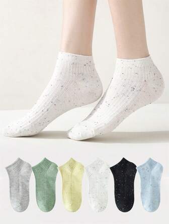 5 paires de chaussettes courtes pour femmes, absorbantes, respirantes, polyvalentes pour tous les jours, printemps, été