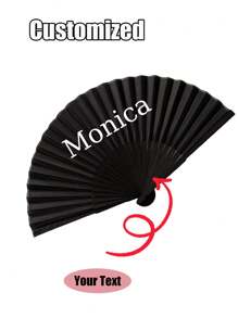 Personalized Black Classic Folding Hand Fan, Solid Color Versatile Flat Plastic Ladies Folding Fan Folding Fan Dancing,Hand Fan(For Women) Large Folding Fan Retro Folding Fan Decorative Fan Home Decoration Graduation Fans Fan. Suitable For Daily Use