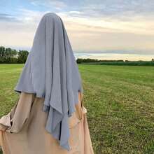 1 件优质 Hijab Khimar 和 Abaya 连衣裙，高品质 穆斯林女性祈祷头巾伊斯兰服装 Khimar - 彩色 - 查看 8