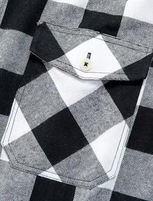 2025 Best Alimens & Gentle Men's Button Down Regular Fit Long Sleeve Plaid Flannel Casual Shirts - 白色/黑色格子 - 查看 3