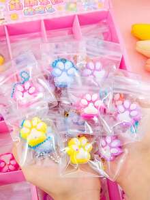 1pc Silicone Cat Paw Toy, Grape Texture, Slow Rebound, Durable, Large/Medium/Mini Cute Cat Paw Squeeze Toy, Children/Adult Stress Relief, Children's Day Gift, Holiday/Birthday Gift, Gift, Children's Toy, Holiday Gift, Party Favor, Christmas/Halloween/Thanksgiving Gift (Card Style Randomly Sent) - Cat's Paw - View 9