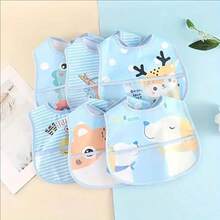 5 Stücke/Set zufälliges Blumenmuster Baby U-förmige Lätzchen, Neugeborenen Cartoon Spucktücher, unisex - Verschiedenfarbig - Übersicht 11