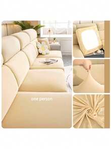 1/2/3/4 buah Sarung Bantal Sofa Sutra Susu, Elastisitas Tinggi, Tahan Debu, Perlindungan UV, Anti Gores, Cocok Untuk Ruang Tamu, Kamar Tidur, Hotel Dan Dekorasi Rumah Lainnya - Krem - View 6