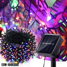 Solar LED String Lights For Outdoor Garden Decoration, Solar Fairy Lights 5m/7m/12m/22m & 20/50/100/200 LEDs,Waterproof IP65 With Twinkling 8 Lighting Modes,Solar-Powered Light String With Light Sensor Control For Christmas ,Party ,Halloween, Camping , Wedding, Plant Pot, Garden Decorations (White/Multicolor/Warm White/Purple)