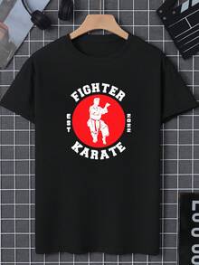 Camiseta de karateca ,220 g/m2, nuova camiseta informale de verano de algodón con cuello redondo y manga corta (1 unità)