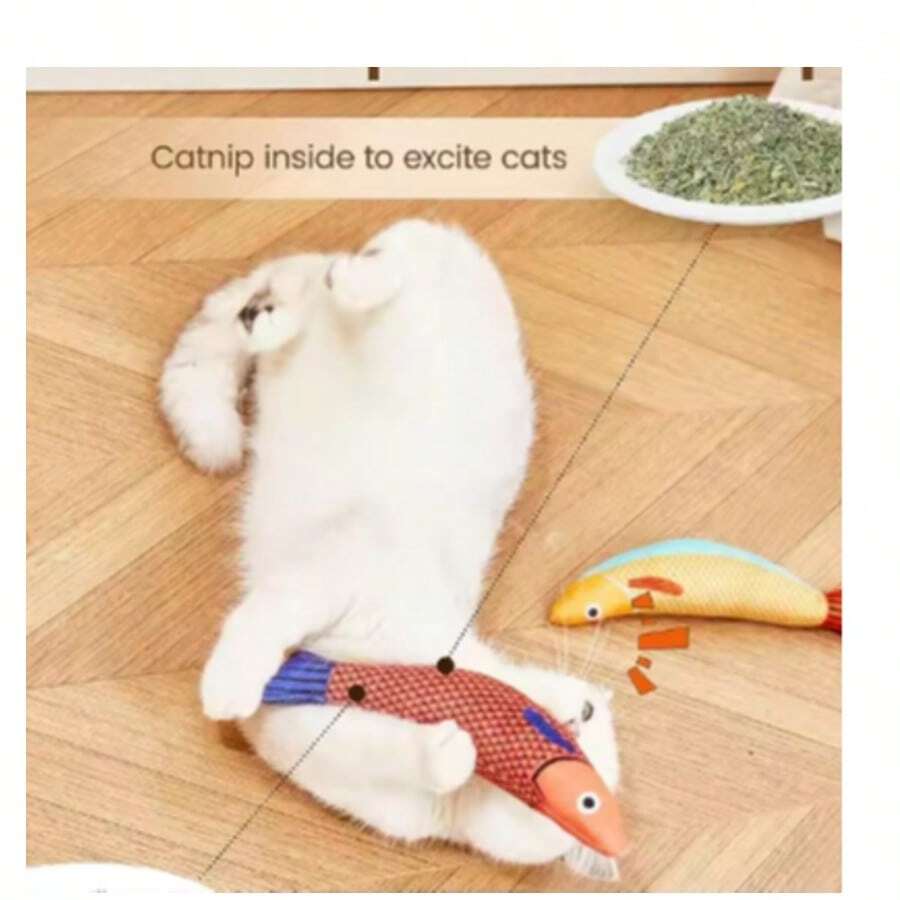 Cat Toy Catnip 3D Simulation Fish  Cat Chew Bite Plush Toys Cat Supplies