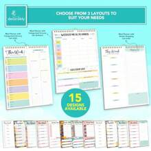 Fast Delivery Pastel Undated Weekly Meal Planner And Grocery List With Strong Magnets 8.5x11in SpringBound Magnetic Meal Planning Pad Menu Planner And Grocery List